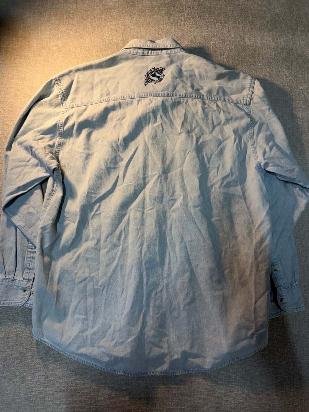Vintage Hard Rock Cafe New York All Is One Denim Button Up Shirt - Picture 3 of 6
